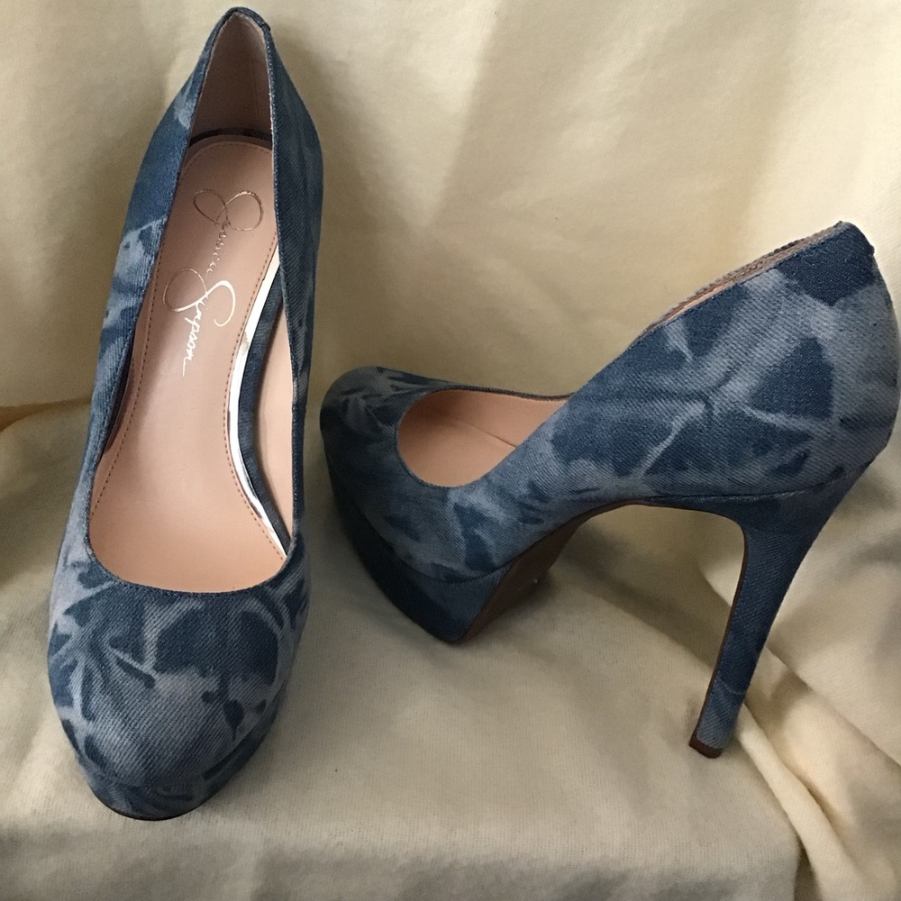Jessica Simpson Blue Denim Heels